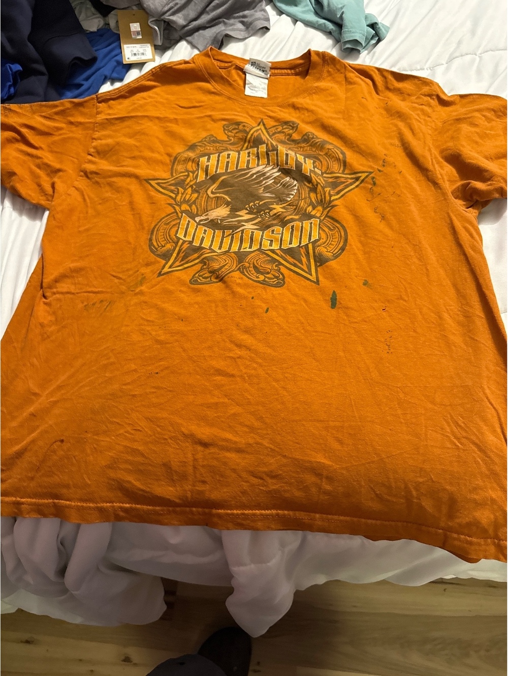 Harley-Davidson Men's XL Orange Graphic T-Shirt